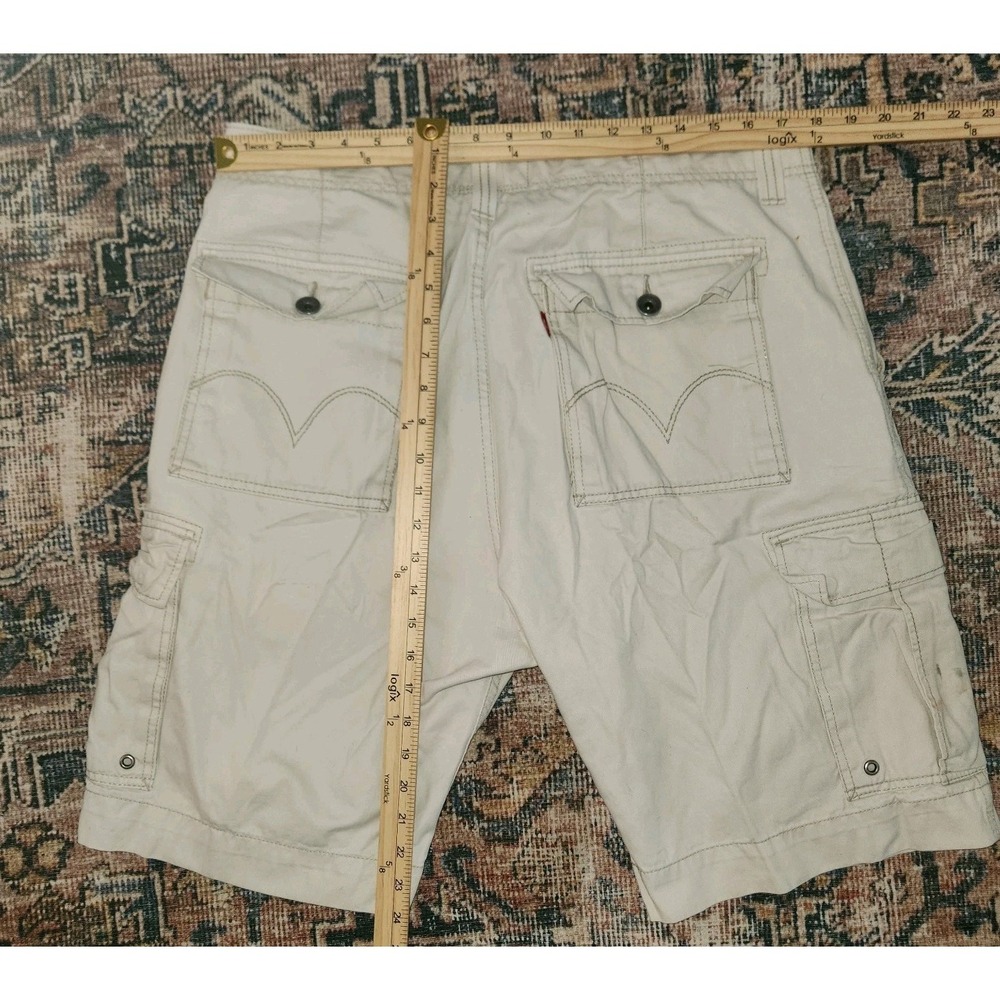 Levis Tan Khaki Cargo Shorts Men's Size 36 Flat Front Thick - Picture 8 of 8